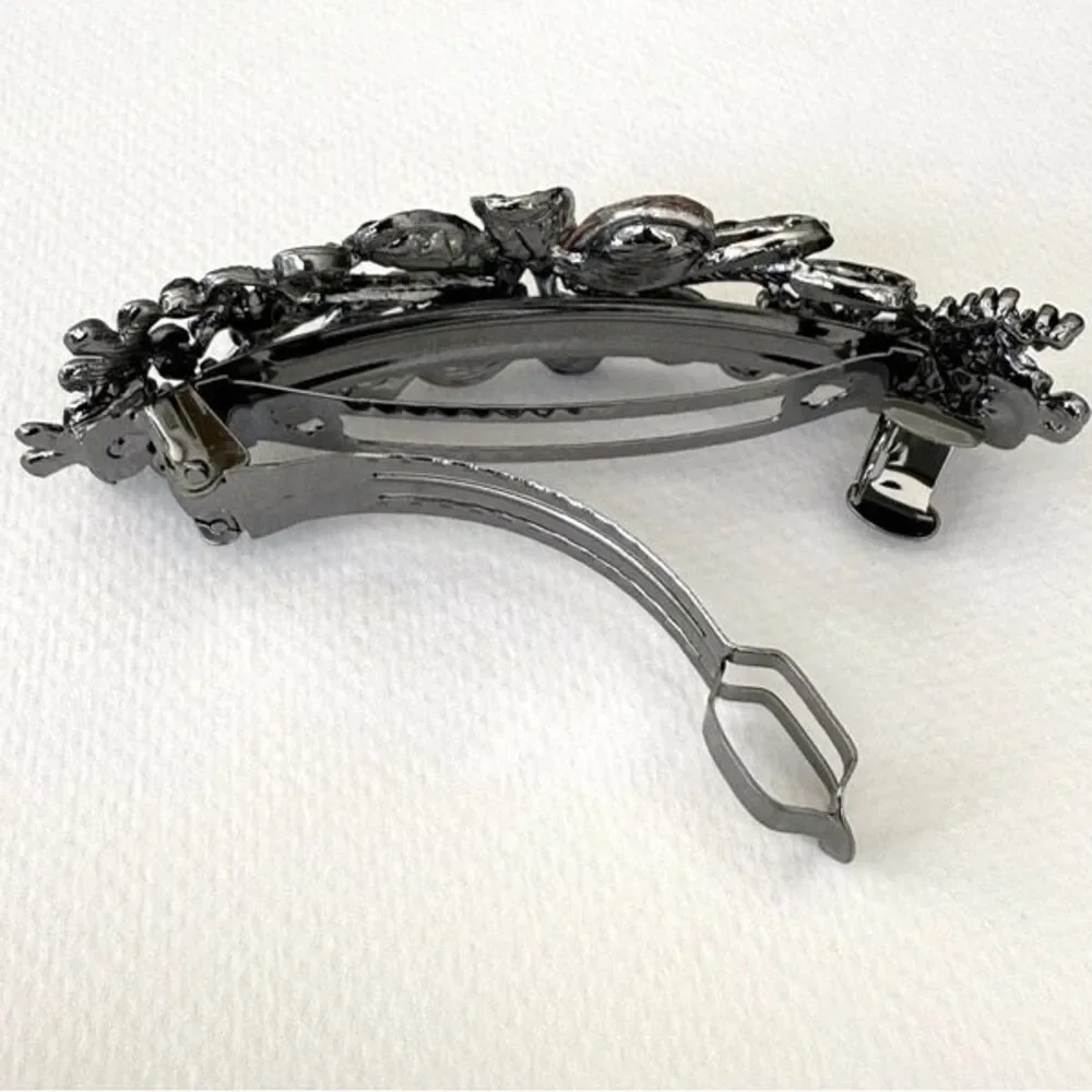 Bejeweled French Barrette – Colorful Crystal Flower